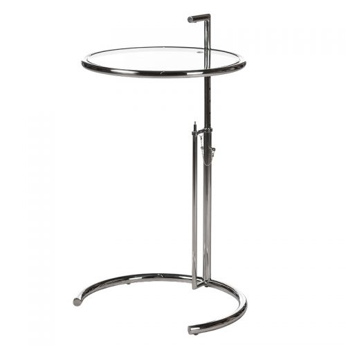 By Kohler  Design side Table Dwayne silver with clear glass (102317)