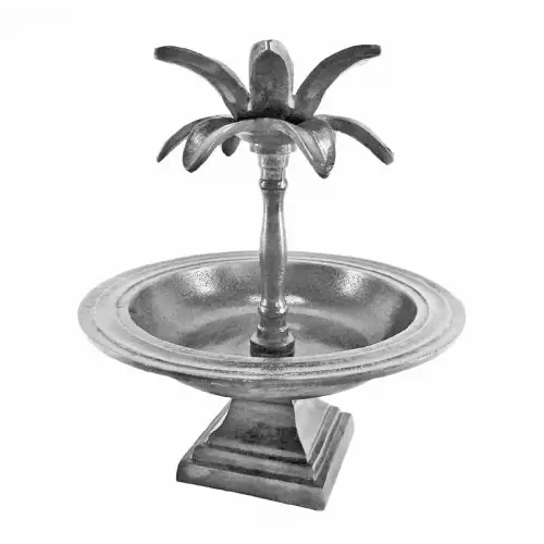 By Kohler  1-Tier Stand 25x25x28cm Plate 25cm raw silver palm (112260)