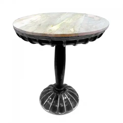  Round black Table Konnor With Mango Wood top