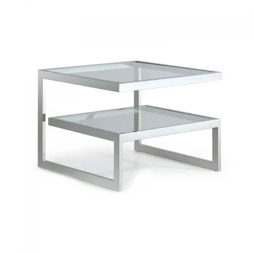  Side Table Ayan  Clear Glass silver