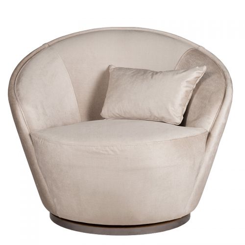 By Kohler  Titanyum Arm Chair  half round velvet (115546)