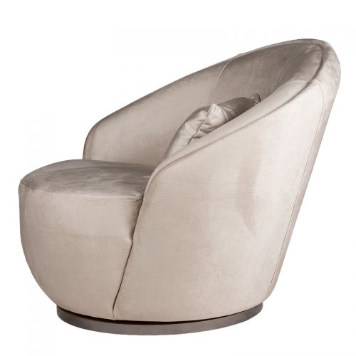 By Kohler  Titanyum Arm Chair  half round velvet (115546)