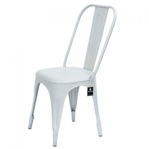  Rust industrial dining chair white
