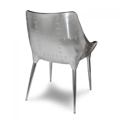 By Kohler  Porter dining chair SALE  aviator / airplane style silver and brown (114817)