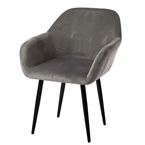  Arm dining chair grey with black legs