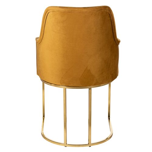 By Kohler  Berlin dining chair golden leg velvet orange (200321)