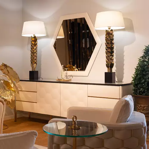 By Kohler  Nirvana Sideboard with mirror white and gold (200487)