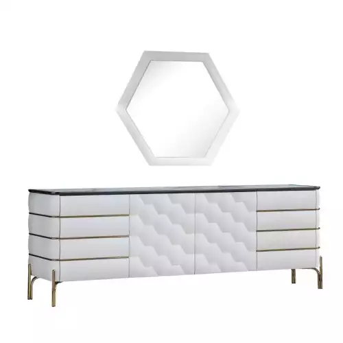 Nirvana Sideboard with mirror white and gold