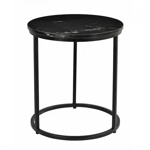  Side Table Randy 40x40x45cm black Marble Top